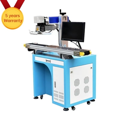 Automatische partijmarkering Glasvezellasermarker met transportband voor onregelmatige metalen