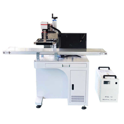 50W CCD Vision Positioning Automatic Fiber Laser Marker Op Assemblage Productie Lijn Voor Glas Plastic